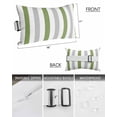 thumbnail image 3 of Pack of 2 Outdoor Lumbar Pillow Covers 11x16 Inch, Green Grey Stripe Waterproof Throw Pillow Covers Set, Modern Farmhouse Vertical Striped Indoor&Outdoor Decorative Cushion Cases for Patio Porch Car, 3 of 7