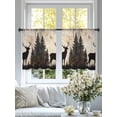 thumbnail image 5 of Vintage Forest Deer Semi Sheer Curtains 45 Inch Length 2 Panels Set, Rustic Country Wildlife Woodland Sheer Kitchen Curtain Privacy Voile Window Curtain for Living Room Bedroom Rod Pocket Drapes, 5 of 7