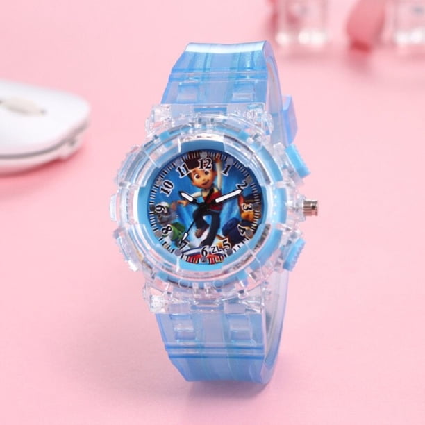 Reloj con patrón de la patrulla canina para niños, pulsera de cuarzo con dibujos animados de cristal, juguete de moda, 2023 qym unisex