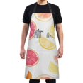 thumbnail image 4 of Yayeee Chief Kitchen Apron with Pockets for Cooking Water Resistant Unisex Adjustable Neck Strap, White Grapefruit Slices, 4 of 7