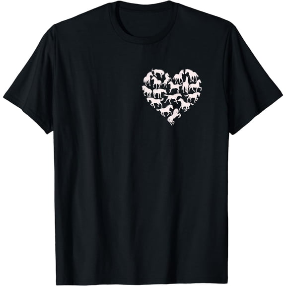 Horse Lovers Womens Horse Heart Equestrian T-Shirt