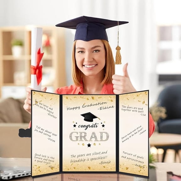 HonestMatter 2026 Graduation Guest Book, Graduation Signature Book, Class of 2026 Decorations, Large Keepsake for 2026 College Graduates, Unique Graduation Gifts for Friends, Gold