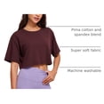 thumbnail image 4 of Remera CRZ YOGA de Algodón Pima Crop Suelta Manga Corta Rojo Oscuro Talle L, 4 of 6