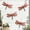 Red, variant on Retro Wrought Iron Dragonfly Wall Hanging Decor, Vintage Outdoor Metal Dragonfly Wall Art, Weather Resistant Ornament for Courtyard Garden Balcony Porch Yard Horticulture Decor