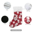 thumbnail image 3 of Red White Diagonal Plaids 3d Snowflakes Christmas Christmas Stockings Large Capacity 18 inch Gift Bag with Hook Xmas Holiday Decor 2 Pack, 3 of 8