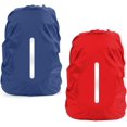 thumbnail image 1 of Mochila con cubierta para la lluvia Mochilas escolares impermeables con hebilla de ajuste con tiras reflectantes -XS- (15L-25L), azul oscuro + rojo, 1 of 5