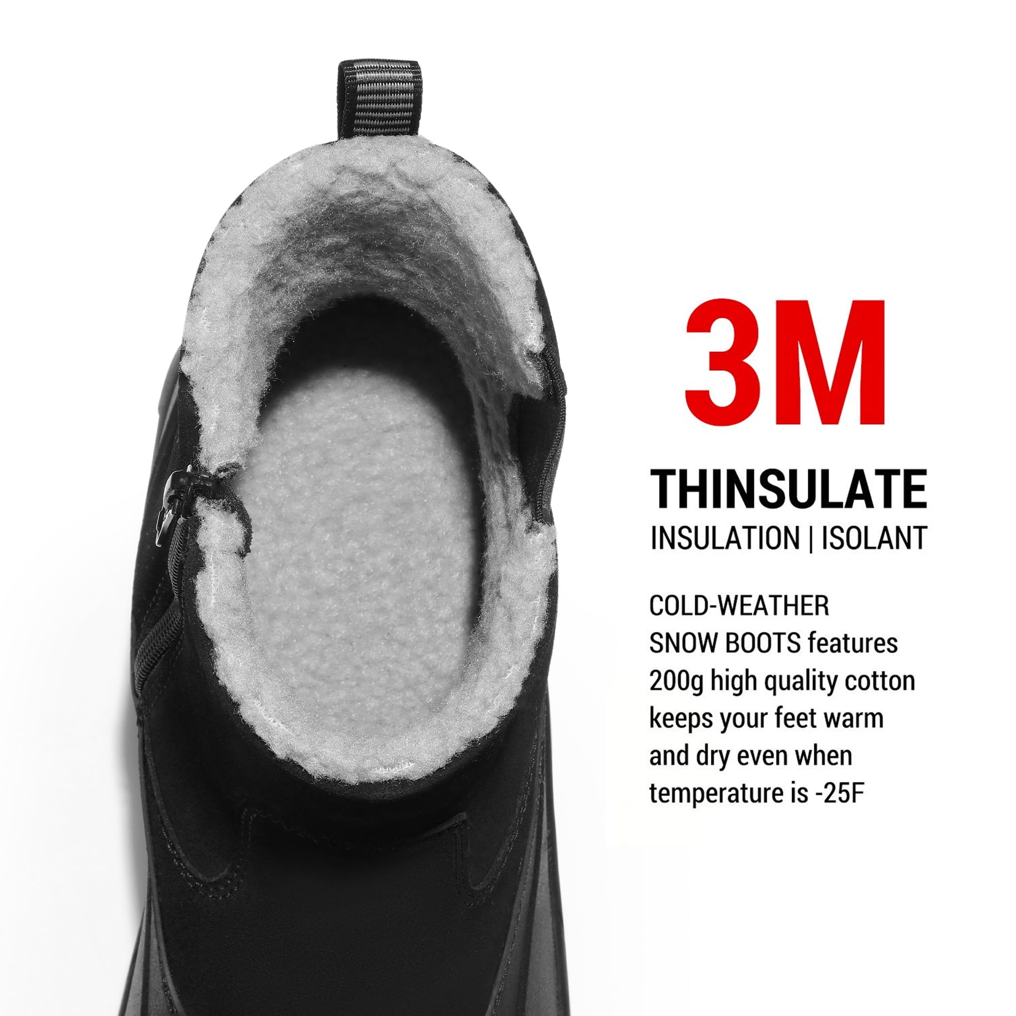 NORTIV 8 Mens Slip on Winter Waterproof Rain Boot for Outdoor