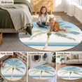 thumbnail image 6 of Palm Trees Round Living Room Rugs 6 ft, Vacation Beach Washable Area Rug with Non-Slip Sturdy Edge Binding Round Carpet for Kitchen Office Bedroom, 6 of 9