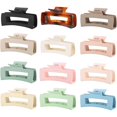 thumbnail image 1 of wonima44 12 Pack Large Black Square Hair Claw Clips for Women, 4.3 Inch Matte Rectangle Claw Clips, Strong Hold & Non-Slip for Thick or Thin Hair, 1 of 1
