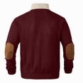 thumbnail image 5 of IAJDKMEK Men's Plus Size Corduroy Sweatshirt - Stand Collar Color Block Button Front Long Sleeve, Casual Athletic Sweatshirts for Men Warm Layering,Wine L, 5 of 7