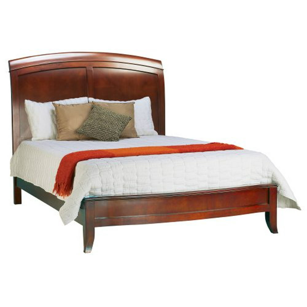 Brighton Queen Size Low Profile Sleigh Bed in Cinnamon