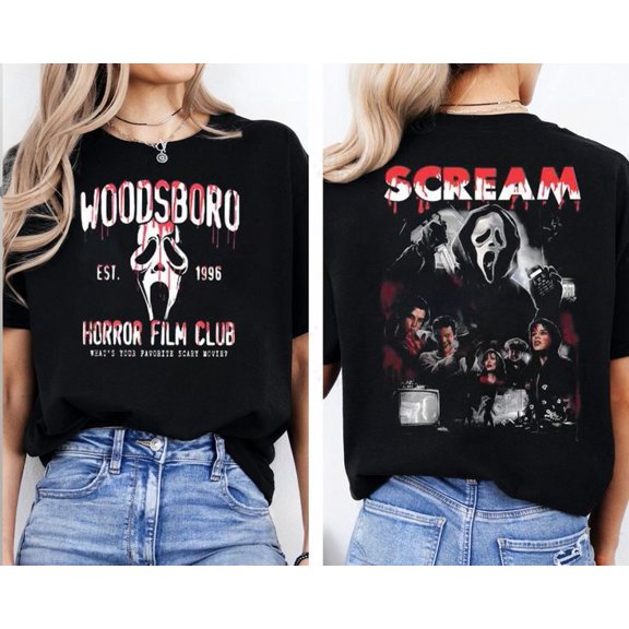 Scream Movie Shirt, Horror Movie Fan Shirt Men’s And Women’s Graphic Tee 100% Cotton by TBun, Full Sizes S-5XL