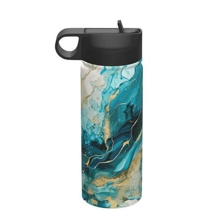 

Adobk Abstract Ocean Currents Print Water Bottle 18oz Sports Insulated Kettle for Cycling Gym Basketball Outdoor Suitable as a Present