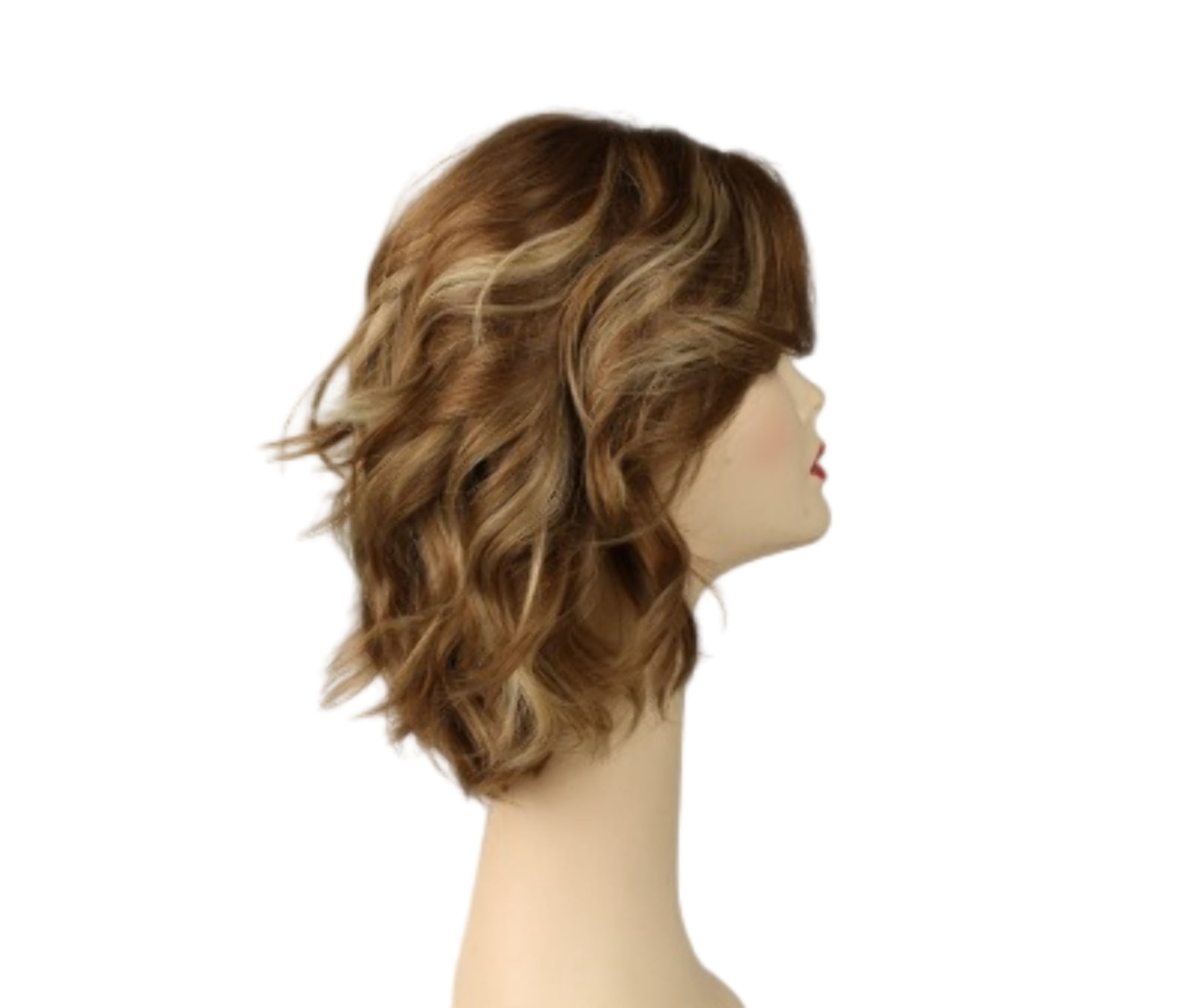 European Human Hair Freeda Wig Regina Blonde With Highlights Multi-Directional Skin Top Size M