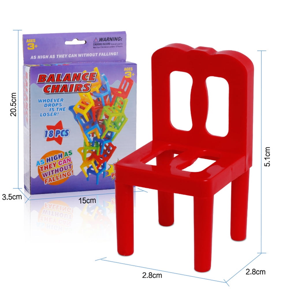 yuyomalo 18pcs Stacking Chairs Game Mini Balance Blocks Toy Balancing