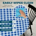 thumbnail image 4 of Sorfey Round Picnic Table Cover Checkered Fitted Tablecloth, Burgundy 54" x 54", 4 of 9
