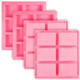 thumbnail image 1 of Paquete de 4 moldes de silicona para pastel, muffin, pudín, rectángulo de 6 cavidades-- Sailing Electrónica, 1 of 2