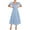 Light Blue, variant on Weardear Women's Casual Summer Midi Dress Puffy Short Sleeve Square Neck Smocked Tiered Ruffle Midi Dress