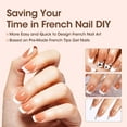 thumbnail image 4 of Gellen French Tips Press on Nails - 150 Pcs Brown Short Square, Salon Acrylic Press on Nails Soft Gel Nail Tips, 15 Sizes Fake Nails 3 in 1 Pre-french French Tips Full Cover Tips for Nail Art, 4 of 9