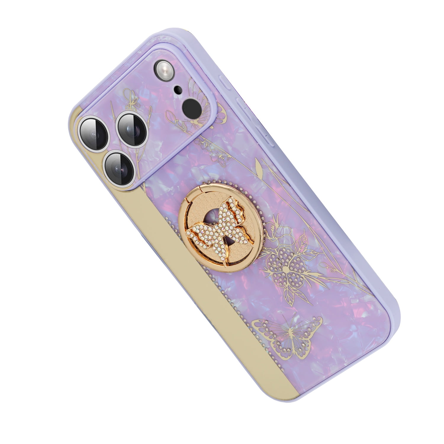 Bling Rhinestone Protective Case for iPhone 17 Pro Max - Light Purple