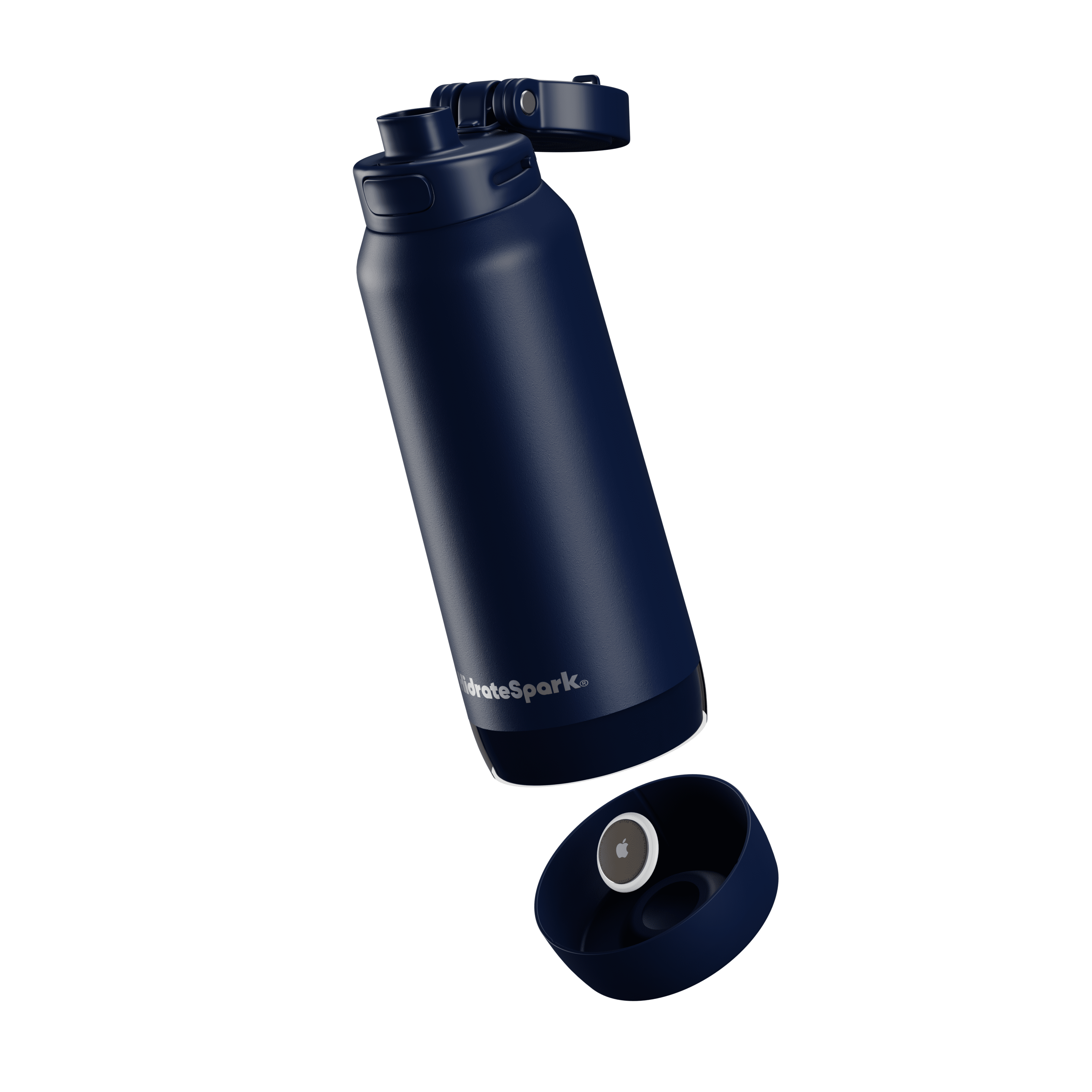 HidrateSpark 32oz Chug Water Bottle with Silicone Boot - Air Tag Compatible - Navy