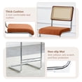 thumbnail image 6 of Hi loPres Set of 4 Mid-Century Modern Bar Stools, 25" Counter Height Kitchen Island Stools with Hand-Woven Rattan Back & Brown Velvet Seat, Chrome, 6 of 7