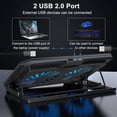 thumbnail image 4 of Tablette de Refroidissement pour Ordinateur Portable avec Hauteur Réglable Deux Ventilateurs de 5,1 Pouces 2 Ports USB Convient aux Ordinateurs Portables de 12 Pouces-15,6 Pouces (Noir), Noir, 4 of 12