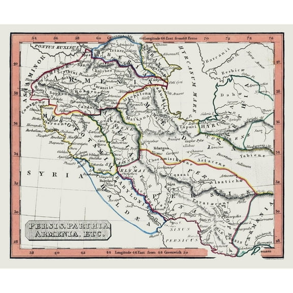 Historic Map - Persia Armenia Parthia Empires - Fenner 1830 - Vintage Wall Art