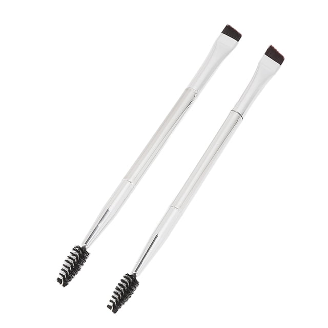 Cejas Cejas, 2 Pezas de Cabello Suave Suave Cepillo de Pestañas Herramienta Cosméticica Portátil Plateada Para Maquillador para Fiesta