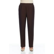 Alfred Dunner Women's Plus Size Polyester Pull-On Pants - Short Length, Brown, 18 Plus Short