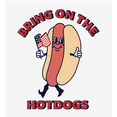 thumbnail image 2 of Americana Bring On The Hotdogs Long Sleeve Adult Hooded Sweatshirt-Large-White, 2 of 3