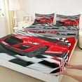 thumbnail image 3 of jejeloiu Red Cool Car Twin Sheet Sets,Extreme Sport Lover Bedding For Racing Gamer 3 Pieces, 3 of 7