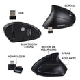 thumbnail image 5 of Mouse Inalámbrico 2.4GHz con 6 Botones, DPI Ajustable 1000/1200/1600, Ergonómico, Receptor USB-A + Adaptador USB-C, Plug & Play, 5 of 5