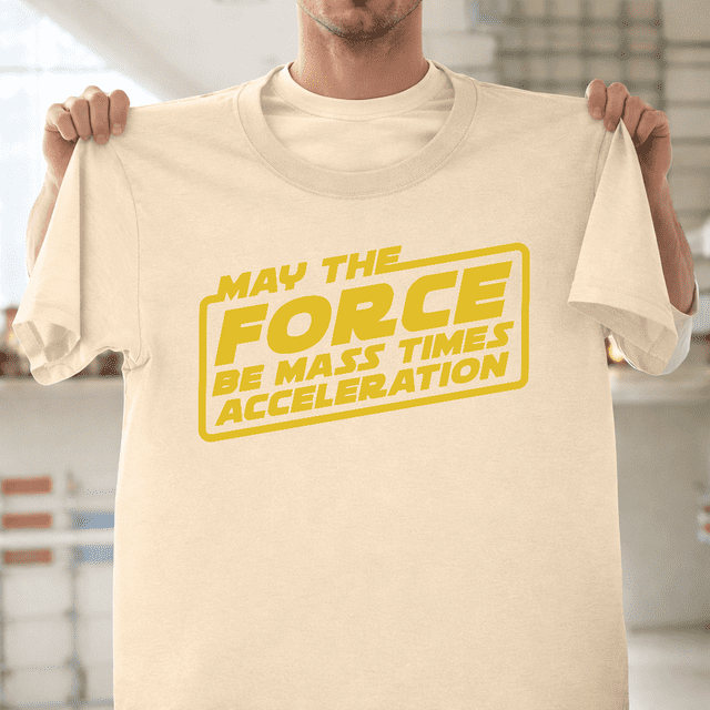 T-Shirt Unisexe Mass Times Acceleration Physique Humour Équation Science Graphique V61157, jusqu'à la Taille 5TG