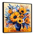 thumbnail image 2 of Designart "Elegance of Boho Sunflower Bouquet in Yellow I" Floral Framed Wall Art - Yellow Sunflower Entryway Framed Wall Art Print, 2 of 6