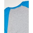 thumbnail image 3 of Hanes Men's X-Temp Raglan Baseball Tee, Light Steel/Neon Blue, Medium, 3 of 3