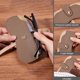 thumbnail image 5 of Estuche de cuero para gafas, suave, portátil, delgado, para viaje, con correa de cierre, paño de limpieza, regalo, 5 of 9
