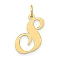 thumbnail image 4 of 14k Yellow Gold Large Fancy Script Initial S Charm Pendant, 4 of 7