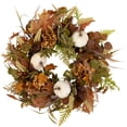 thumbnail image 2 of Northlight Velvet Pumpkins, Acorns and Mixed Autumn Foliage Artificial Fall Harvest Wreath - 26", 2 of 9