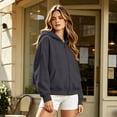 thumbnail image 6 of Resicozy Zip Up Hoodies for Women Oversized 2026 Y2K Hoodies Casual Long Sleeve Sweatshirts Fall Spring Track Jackets with Pockets Dark Gray L, 6 of 6