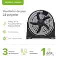 thumbnail image 3 of Ventilador de Piso 23' Avera Ángulos Ajustables 3 Velocidades Negro VENPI01, 3 of 7