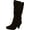 Brown, variant on Maggie-38 Women Knee High Kitty Heels Wide Shaft Boots