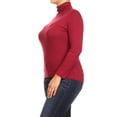 thumbnail image 2 of Women's Solid Long Sleeve Turtleneck Lightweight Pullover Plus Size Top Sweater, 2 of 5