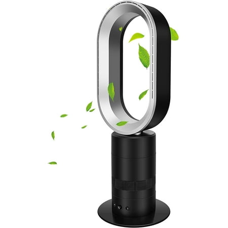 HealSmart 27 inch Bladeless Fan  Adjustable Speeds Settings 30-90 Min Timing Closure Bladeless Fan  Black