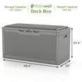 thumbnail image 5 of Patiowell 100 Gallon Resin Deck Box with cushion, Large Outdoor Storage Box with Padlock for Patio Furniture,Gray, 5 of 8