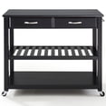 thumbnail image 3 of Crosley 2 Drawer Black Granite Top Kitchen Cart in Black, 3 of 8