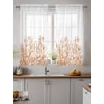 thumbnail image 2 of Wildflower Leaf Curtains 45 Inch Length,Sheer Curtains for Bedroom Living Room Window Brown Floral Botanical White Watercolor Rod Pocket Drapes Kitchen Curtains Small Half Window 52"x45" 2 Panels, 2 of 6