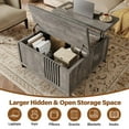 thumbnail image 4 of Farmhouse Lift Top Coffee Table with Storage, 35" Square Large Coffee Table with Hidden Compartment, Rustic Wood Center Table for Living Room, Grey Oak, 4 of 5