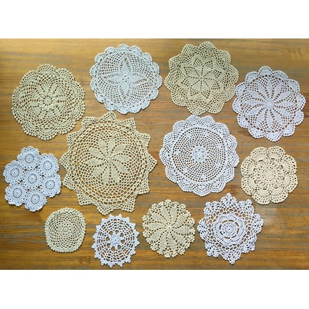 ALmi 12Pcs Hand Crochet Lace Doilies for Table Decoration Handmade Vintage  Round Lace Doilies Placemats, Varied Sizes, 5-12 Inches, Beige and White  (12 PCS-A) | Walmart Canada