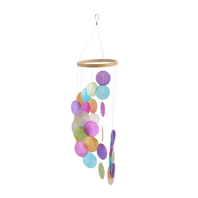 Almencla Colorful Shell Wind Chime Windbell Pendant for Indoor Garden Ornaments